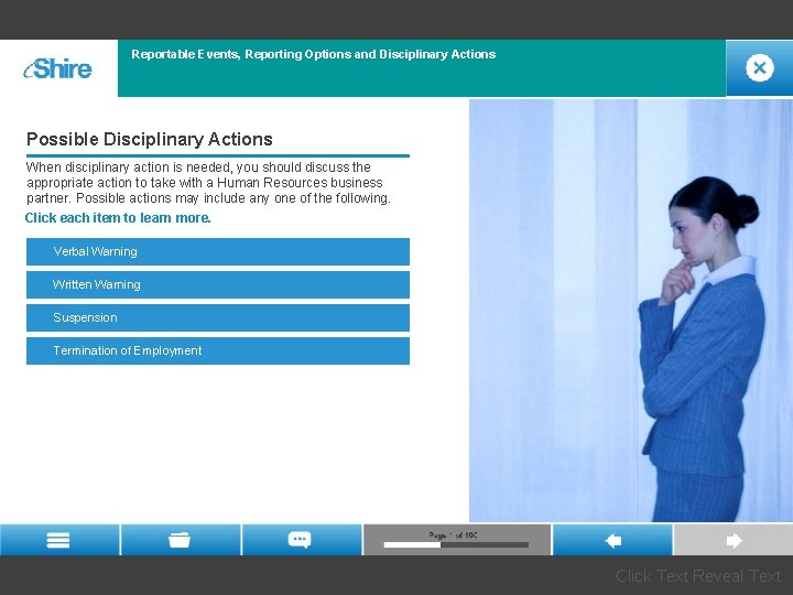 Reportable Events, Reporting Options and Disciplinary Actions Possible Disciplinary Actions When disciplinary action is Reportable Events, Reporting Options and Disciplinary Actions Possible Disciplinary Actions When disciplinary action is