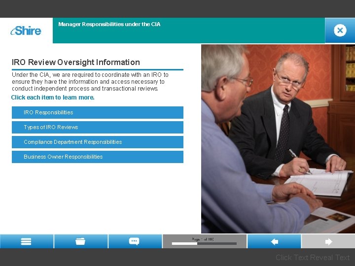 Manager Responsibilities under the CIA IRO Review Oversight Information Under the CIA, we are Manager Responsibilities under the CIA IRO Review Oversight Information Under the CIA, we are