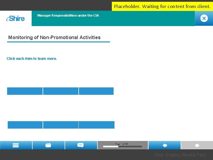 Placeholder. Waiting for content from client. Manager Responsibilities under the CIA Monitoring of Non-Promotional Placeholder. Waiting for content from client. Manager Responsibilities under the CIA Monitoring of Non-Promotional