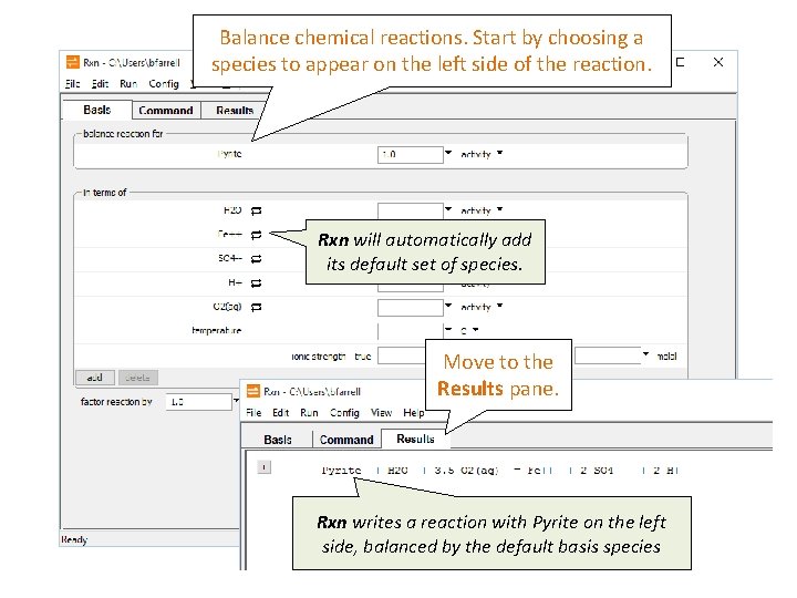 Balance chemical reactions. Start by choosing a species to appear on the left side