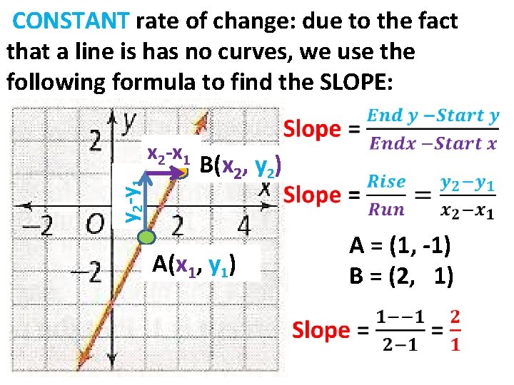 CONSTANT rate of change: due to the fact that a line is has no