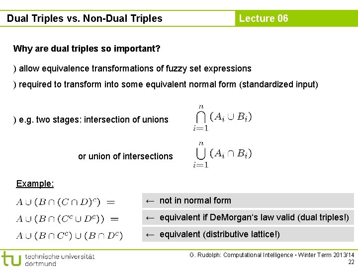 Dual Triples vs. Non-Dual Triples Lecture 06 Why are dual triples so important? )