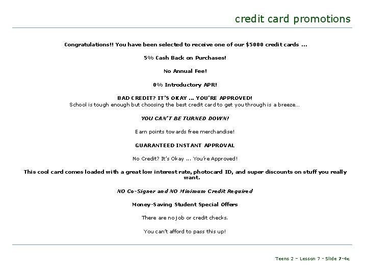 credit card promotions Congratulations!! You have been selected to receive one of our $5000