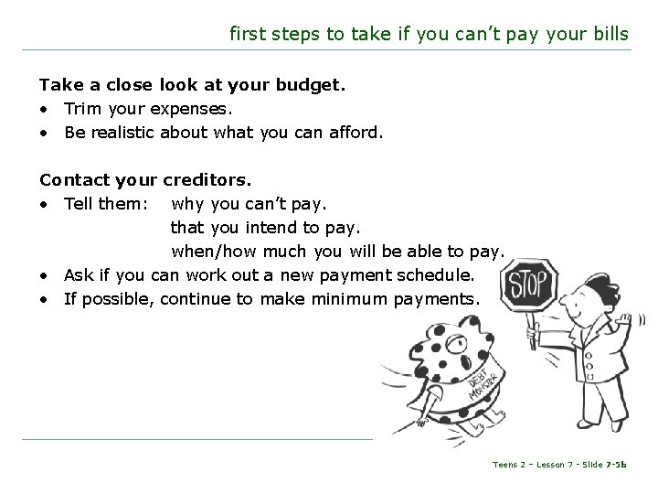 first steps to take if you can’t pay your bills Take a close look