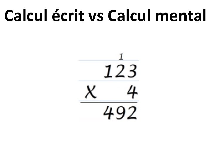 Calcul écrit vs Calcul mental 