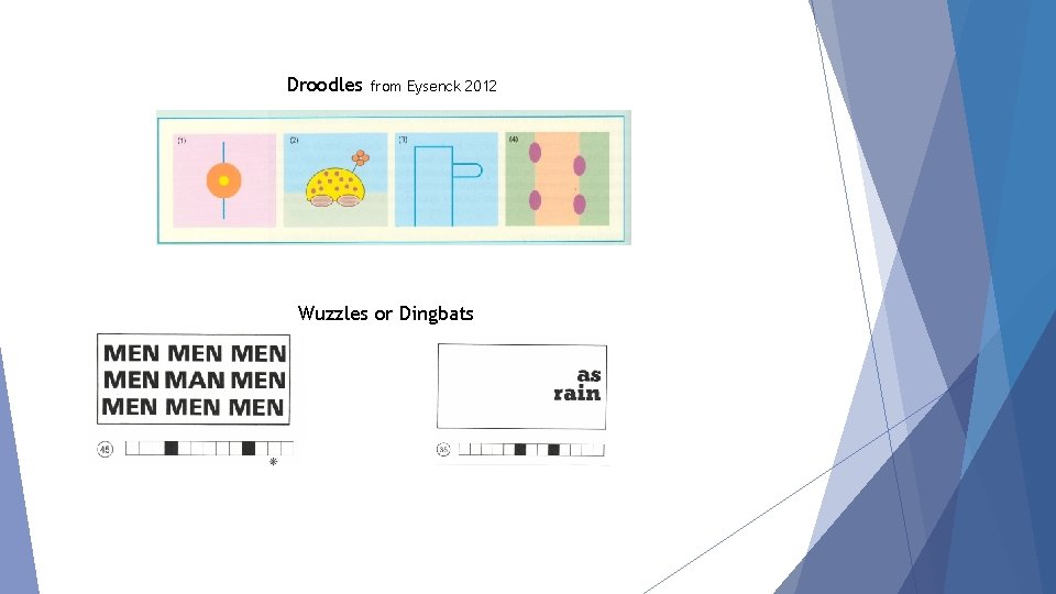 Droodles from Eysenck 2012 Wuzzles or Dingbats 