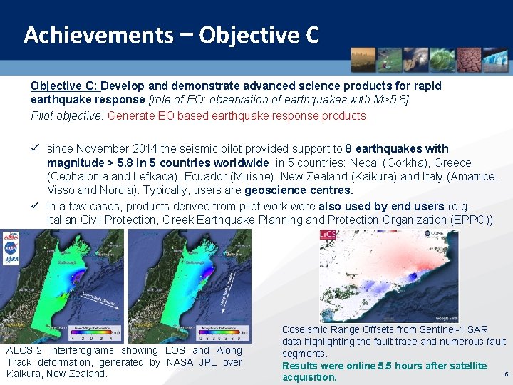 Achievements – Objective C: Develop and demonstrate advanced science products for rapid earthquake response