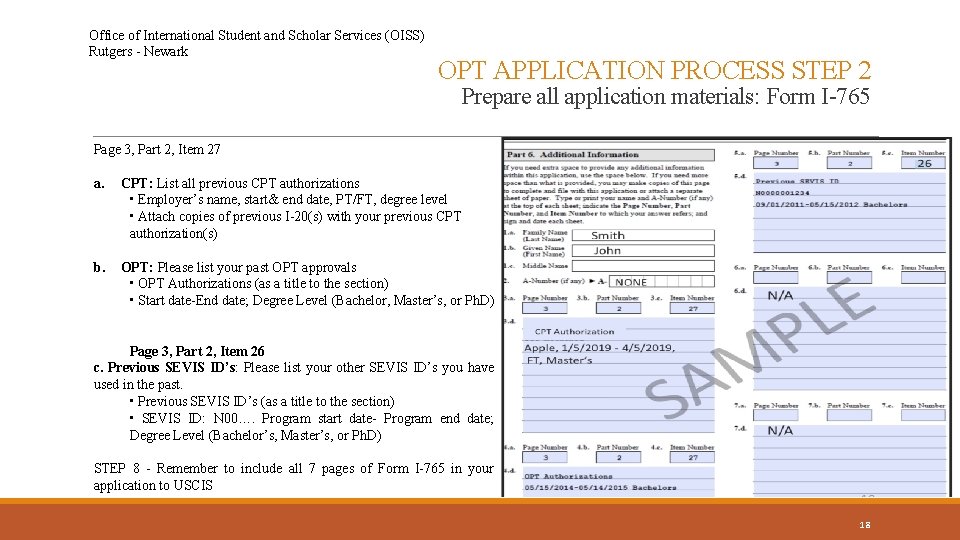 Office of International Student and Scholar Services (OISS) Rutgers - Newark OPT APPLICATION PROCESS