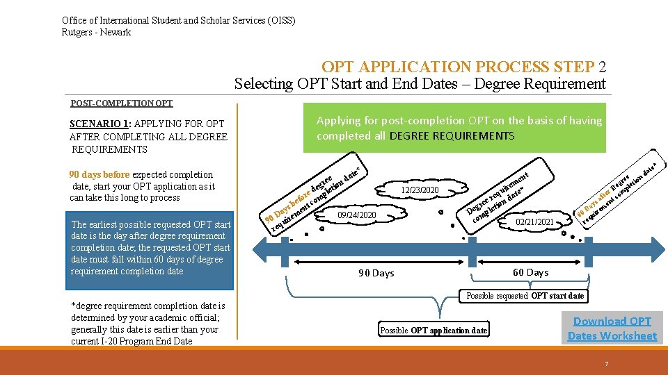Office of International Student and Scholar Services (OISS) Rutgers - Newark OPT APPLICATION PROCESS