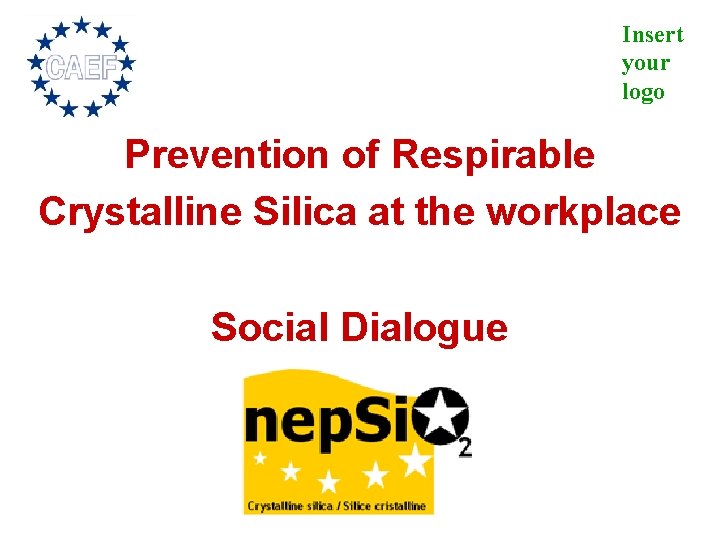 Insert your logo Prevention of Respirable Crystalline Silica at the workplace Social Dialogue 