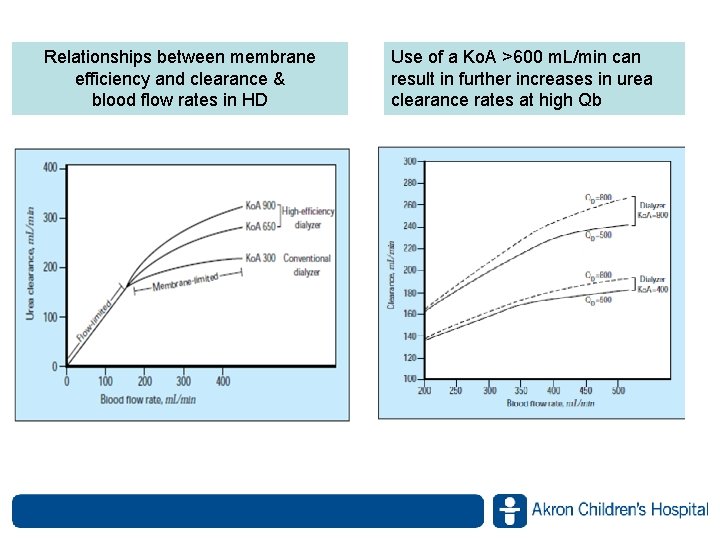Relationships between membrane efficiency and clearance & blood flow rates in HD Use of Relationships between membrane efficiency and clearance & blood flow rates in HD Use of