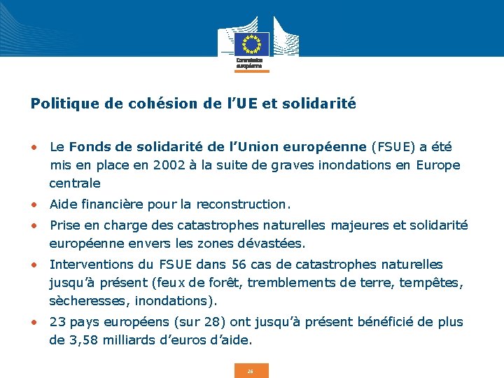 Politique de cohésion de l’UE et solidarité • Le Fonds de solidarité de l’Union