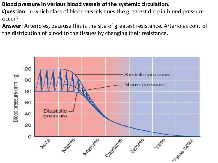 Blood pressure in various blood vessels of the systemic circulation. Question: In which class