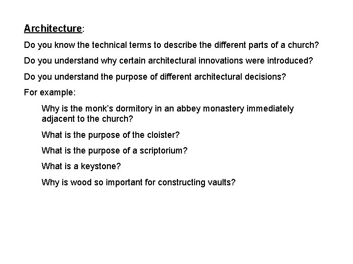 Architecture: Do you know the technical terms to describe the different parts of a