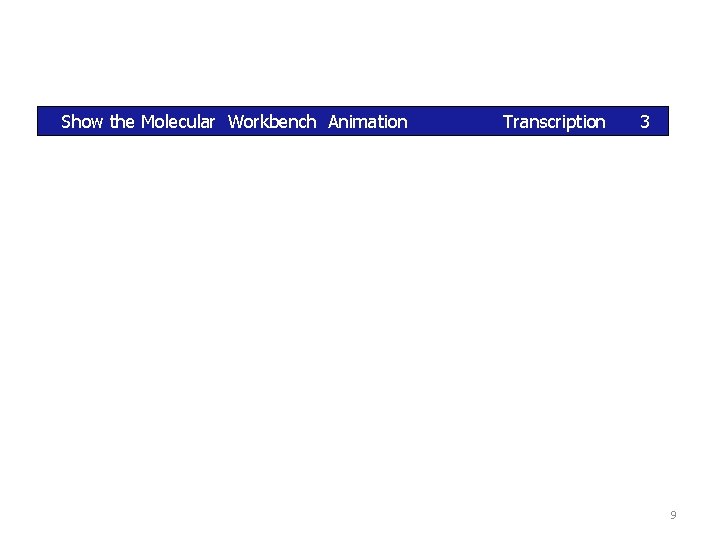Show the Molecular Workbench Animation Transcription 3 9 Show the Molecular Workbench Animation Transcription 3 9
