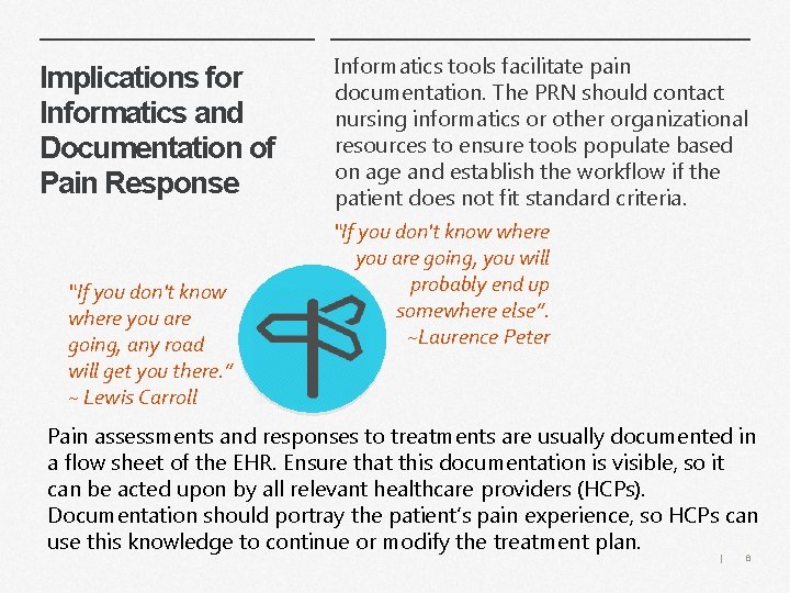 Implications for Informatics and Documentation of Pain Response “If you don't know where you