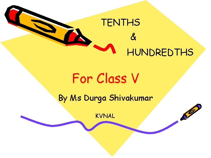 TENTHS & HUNDREDTHS For Class V By Ms Durga Shivakumar KVNAL 