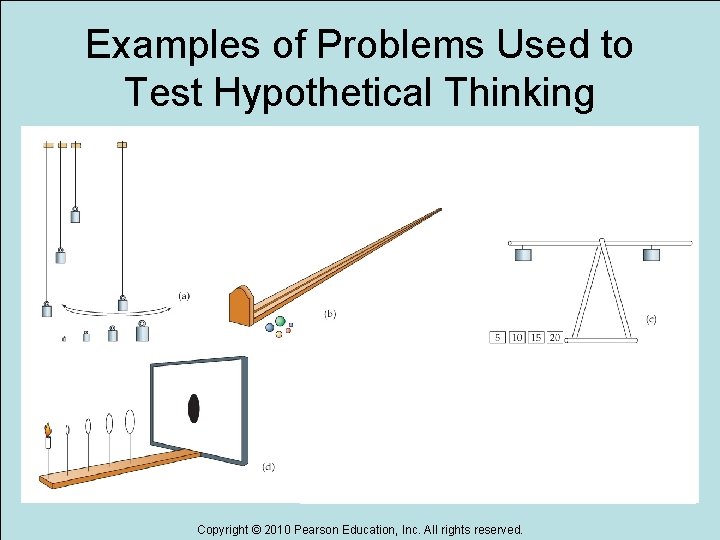 Examples of Problems Used to Test Hypothetical Thinking Copyright © 2010 Pearson Education, Inc.