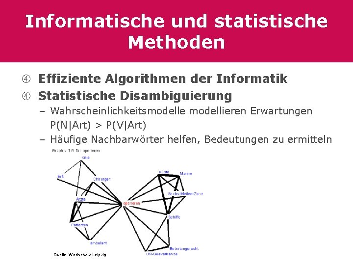 Informatische und statistische Methoden Effiziente Algorithmen der Informatik Statistische Disambiguierung – Wahrscheinlichkeitsmodelle modellieren Erwartungen