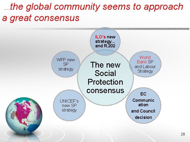 …the global community seems to approach a great consensus ILO’s new strategy. . .