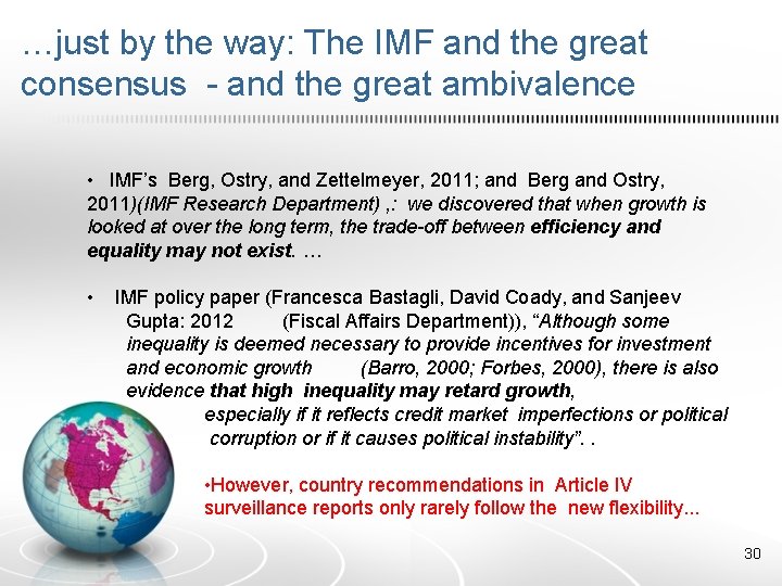 …just by the way: The IMF and the great consensus - and the great