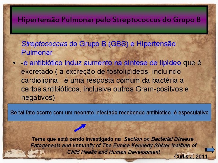 Hipertensão Pulmonar pelo Streptococcus do Grupo B (GBS) e Hipertensão Pulmonar • -o antibiótico
