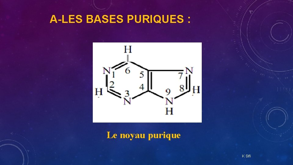 A-LES BASES PURIQUES : Le noyau purique K Sifi 