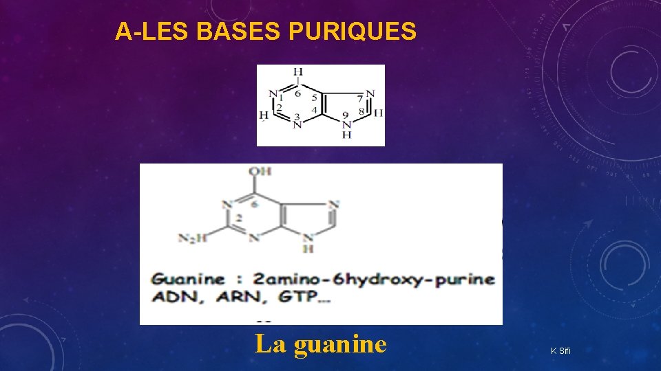 A-LES BASES PURIQUES La guanine K Sifi 