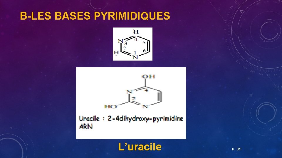 B-LES BASES PYRIMIDIQUES L’uracile K Sifi 