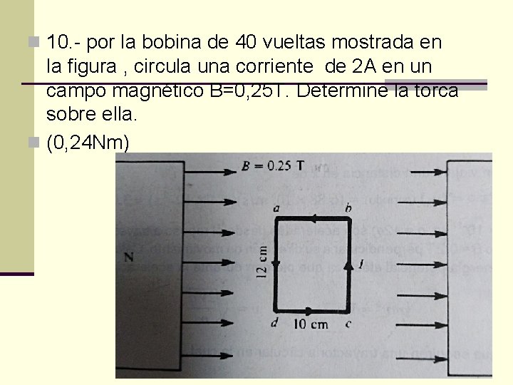 n 10. - por la bobina de 40 vueltas mostrada en la figura ,