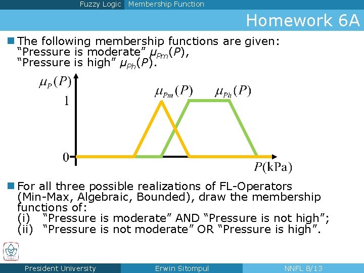 Fuzzy Logic Membership Function Homework 6 A n The following membership functions are given: