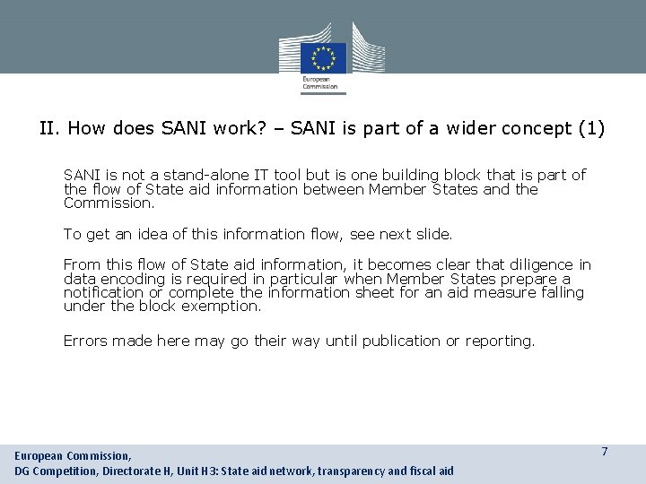 Api Sani SANI State aid Notification Interactive Training for SANI