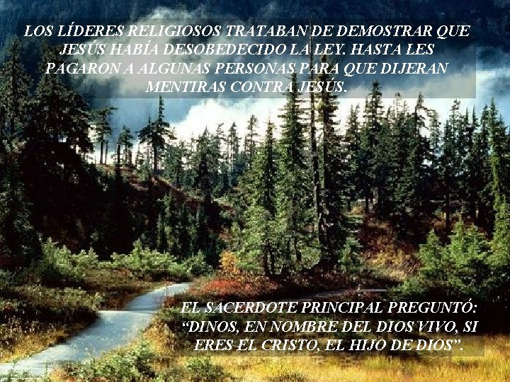 LOS LÍDERES RELIGIOSOS TRATABAN DE DEMOSTRAR QUE JESÚS HABÍA DESOBEDECIDO LA LEY. HASTA LES LOS LÍDERES RELIGIOSOS TRATABAN DE DEMOSTRAR QUE JESÚS HABÍA DESOBEDECIDO LA LEY. HASTA LES