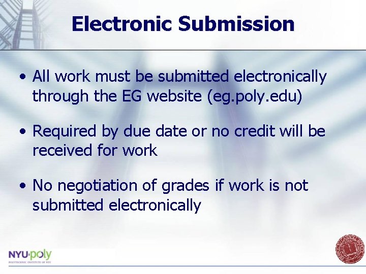 Electronic Submission • All work must be submitted electronically through the EG website (eg.