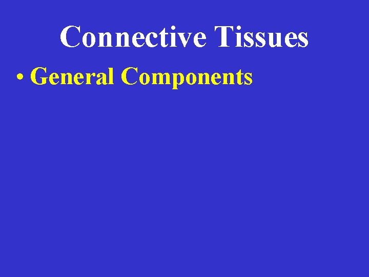 Connective Tissues • General Components 