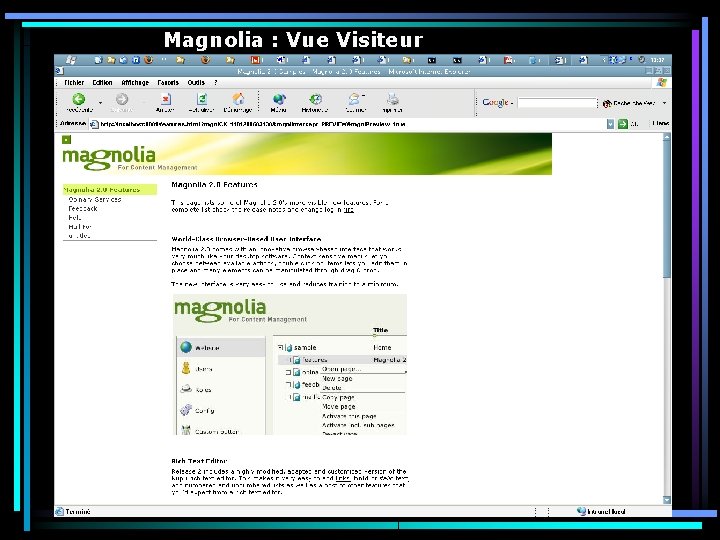 Magnolia : Vue Visiteur 