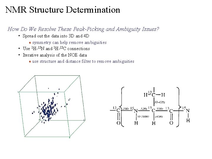 NMR Structure Determination How Do We Resolve These Peak-Picking and Ambiguity Issues? • Spread