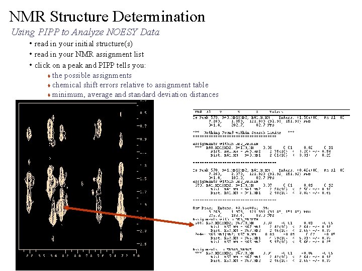 NMR Structure Determination Using PIPP to Analyze NOESY Data • read in your initial