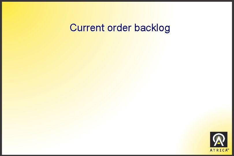 Current order backlog 