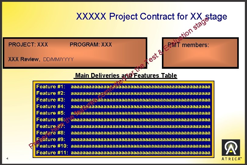 XXXXX Project Contract for XX stage e PROJECT: XXX PROGRAM: XXX & t s