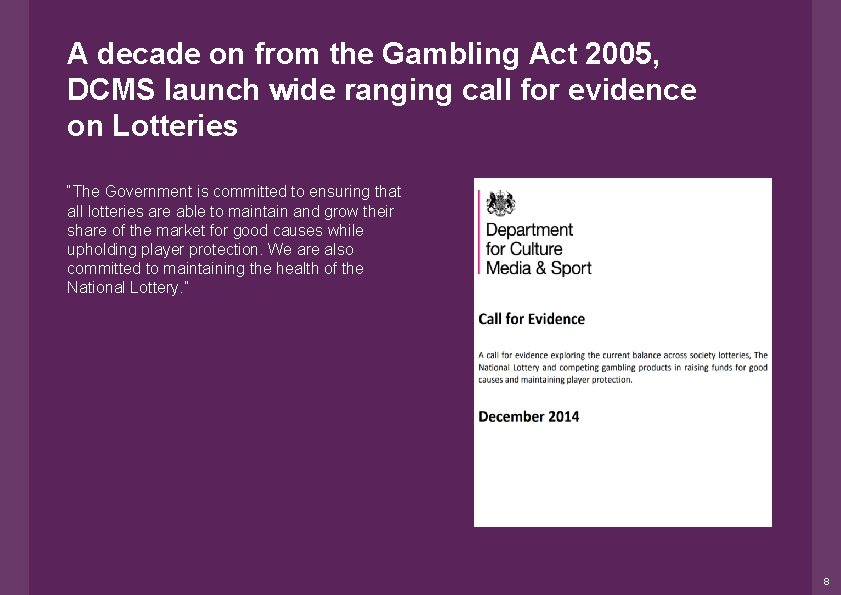 A decade on from the Gambling Act 2005, DCMS launch wide ranging call for