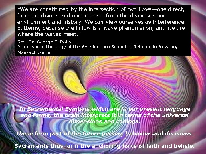 “We are constituted by the intersection of two flows—one direct, from the divine, and