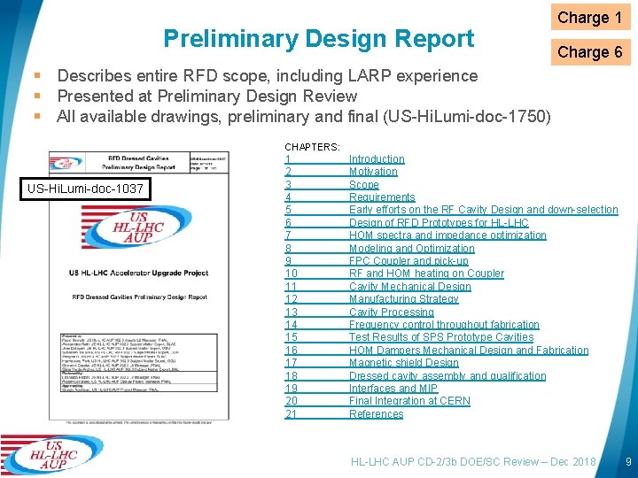 302 3 01 RFD Cavities Integration and Coordination