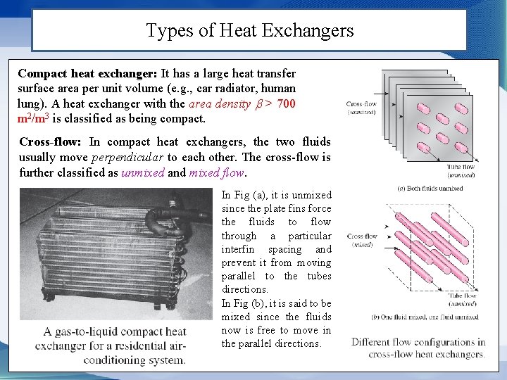 Types of Heat Exchangers Compact heat exchanger: It has a large heat transfer surface