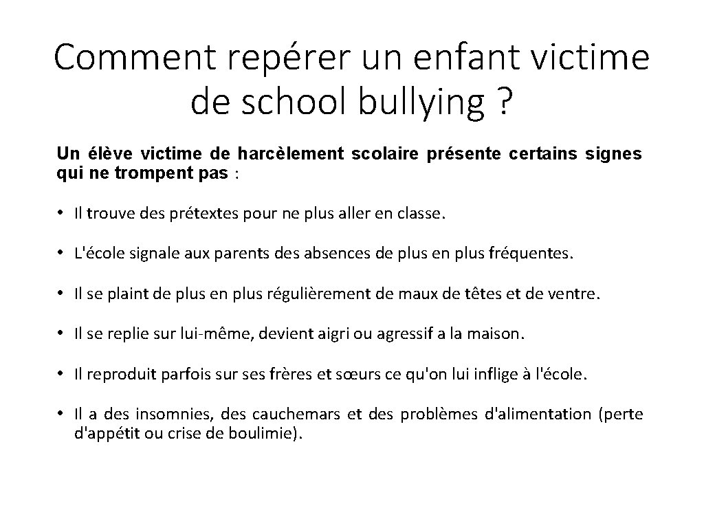 Comment repérer un enfant victime de school bullying ? Un élève victime de harcèlement