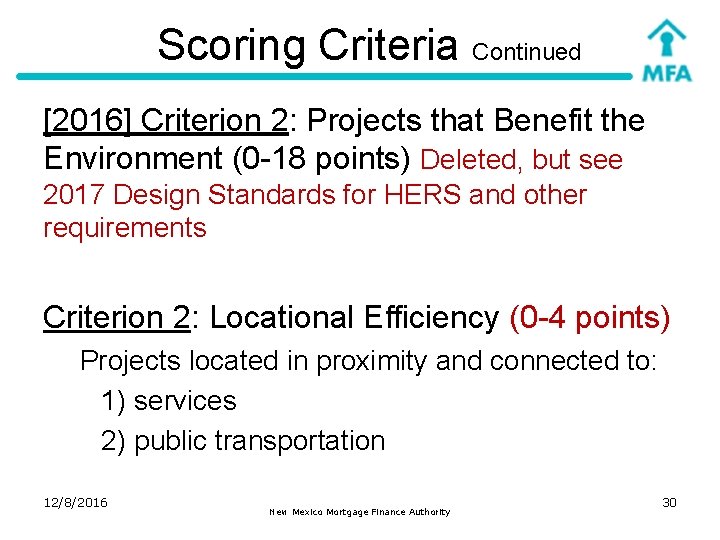 Scoring Criteria Continued [2016] Criterion 2: Projects that Benefit the Environment (0 -18 points)