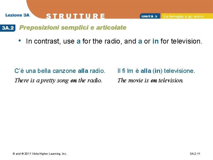  • In contrast, use a for the radio, and a or in for