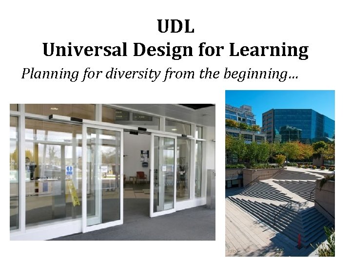 UDL Universal Design for Learning Planning for diversity from the beginning… 