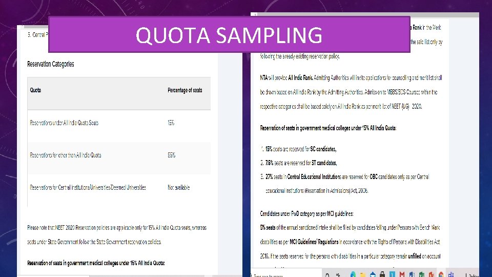 QUOTA SAMPLING 