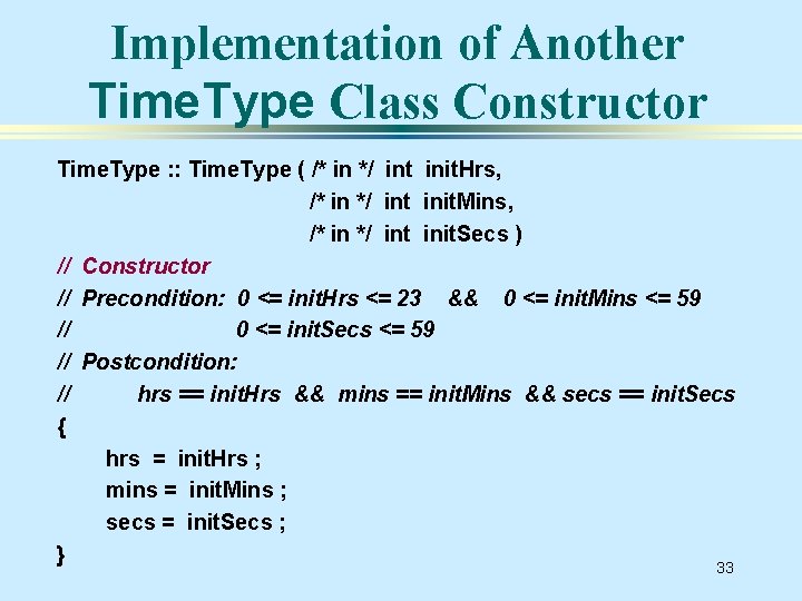 Implementation of Another Time. Type Class Constructor Time. Type : : Time. Type (